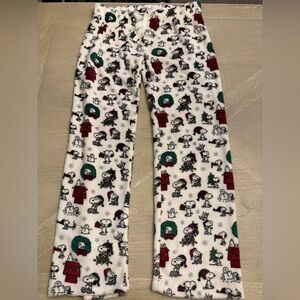 Peanuts White Pajama Pants with Holiday Characters